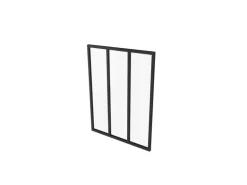 AICA Loftstil Innenfenster Ecklösung 93x108cm Glasfenster Industriestil Zimmerfenster Glas Trennwand Schwarz