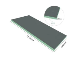 AICA 1250x600x40mm Bauplatte XPS 5er-Pack Fliesenplatte Hartschaum Verrottungsbeständiger Dämmplatte Ausgleichplatte