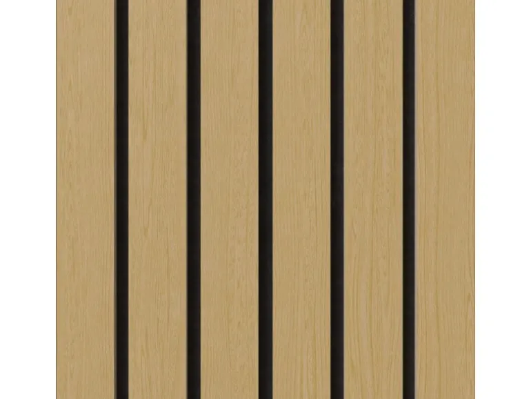 Akustikpaneel Brandhemmend Eiche Sperrholz Filz Schwarz 60 cm x 248 cm