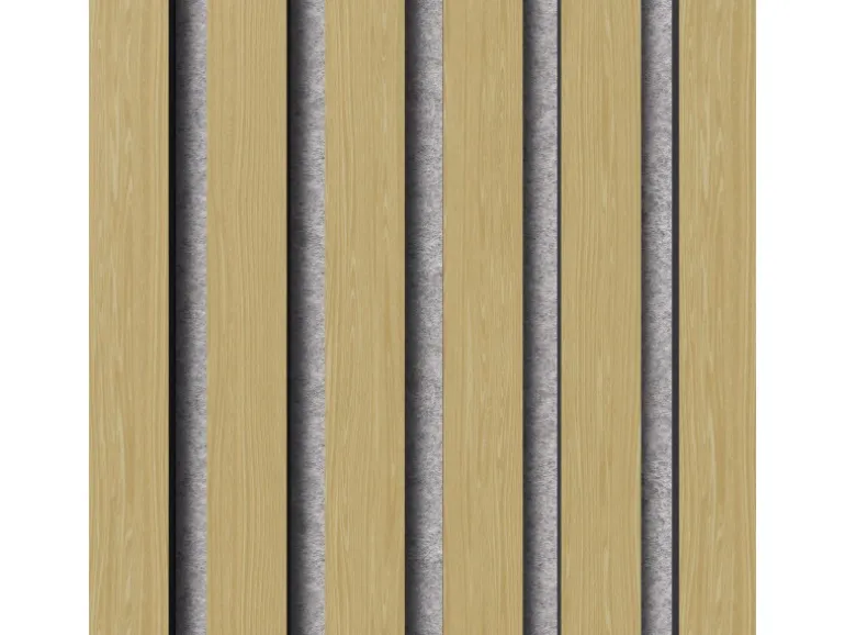 Akustikpaneel Eiche MDF Schwarz Filz Grau 60 cm x 360 cm FSC®