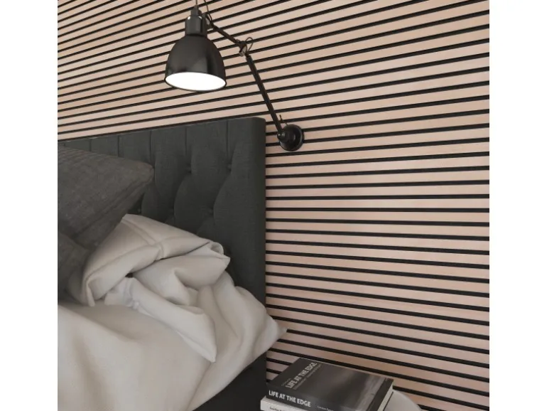 Akustikpaneel Buche MDF Schwarz Filz Schwarz 60 cm x 240 cm FSC®