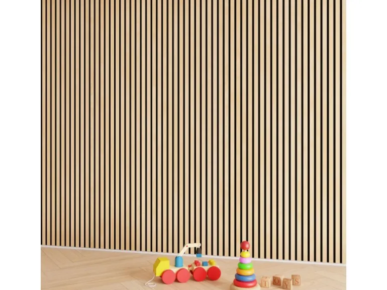 Akustikpaneel Eiche Geölt MDF Schwarz Filz Schwarz 60 cm x 270 cm FSC®
