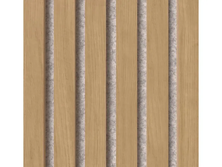 Akustikpaneel Eiche MDF Braun Filz Grau 60 cm x 300 cm FSC®