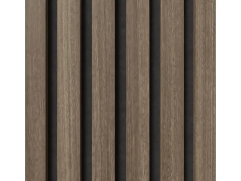 Akustikpaneel Foliert Walnuss Filz Schwarz 32 cm x 240 cm 2 Stück FSC®