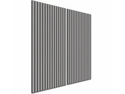 Akustikpaneel Laminat Betongrau MDF Schwarz Filz Schwarz 60 cm x 120 cm 2 Stück