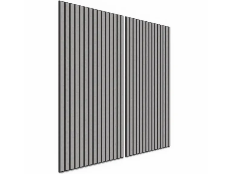 Akustikpaneel Laminat Betongrau MDF Schwarz Filz Schwarz 60 cm x 120 cm 2 Stück
