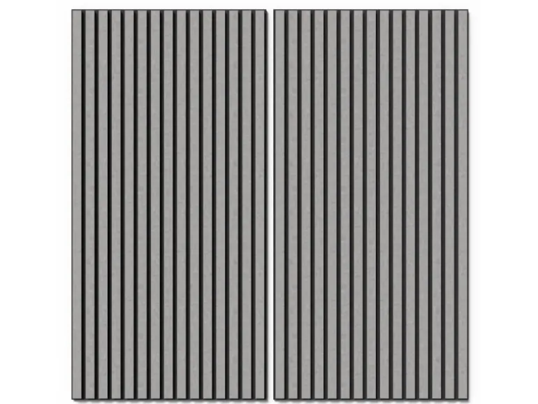 Akustikpaneel Laminat Betongrau MDF Schwarz Filz Schwarz 60 cm x 120 cm 2 Stück