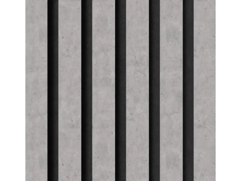 Akustikpaneel Laminat Betongrau MDF Schwarz Filz Schwarz 60 cm x 120 cm 2 Stück