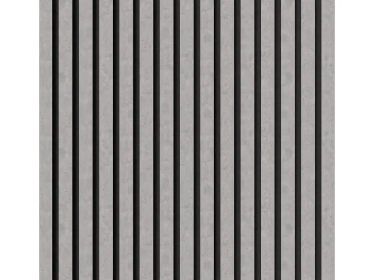 Akustikpaneel Laminat Betongrau MDF Schwarz Filz Schwarz 60 cm x 120 cm 2 Stück