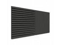 Akustikpaneel Lino Iron MDF Schwarz Filz Schwarz 60 cm x 60 cm 2 Stück