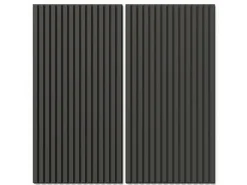 Akustikpaneel Lino Iron MDF Schwarz Filz Schwarz 60 cm x 120 cm 2 Stück