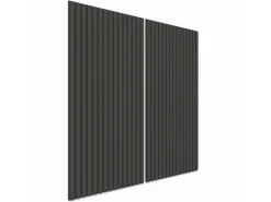 Akustikpaneel Lino Iron MDF Schwarz Filz Schwarz 60 cm x 120 cm 2 Stück