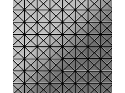 ALLOY Mosaik Fliese Massiv Metall Edelstahl Gebürstet Grau 1,6mm Stark Deco-s-s-b 1 Paket mit 10 Matten 0,92 m2 Grau