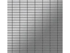 ALLOY Mosaik Fliese Massiv Metall Edelstahl Gebürstet Grau 1,6mm Stark Cabin-s-s-b 1 Paket mit 10 Matten 1,01 m2 Grau