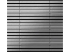 ALLOY Mosaik Fliese Massiv Metall Edelstahl Marine GebĂŒrstet Grau 1,6mm Honey-s-s-mb 1 Paket mit 10 Matten 0,92 m2 Grau