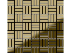 ALLOY Mosaik Fliese Massiv Metall Edelstahl Marine GebĂŒrstet Grau 1,6mm Dollar-s-s-mb 1 Paket mit 10 Matten 0,88 m2 Grau