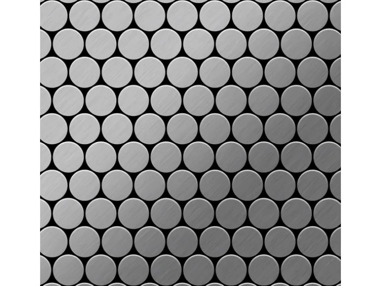 ALLOY Mosaik Fliese Massiv Metall Edelstahl Gebürstet Grau 1,6mm Stark Dome-s-s-b 1 Paket mit 10 Matten 0,73 m2 Grau