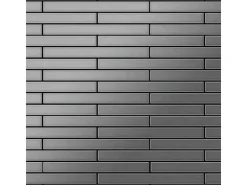 ALLOY Mosaik Fliese Massiv Metall Edelstahl Gebürstet Grau 1,6mm Stark Avenue-s-s-b 1 Paket mit 10 Matten 0,74 m2 Grau