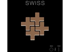 ALLOY Mosaik Fliese Massiv Metall Titan Hochglanz Kupfer 1,6mm Swiss Cross-ti-am 1 Paket mit 10 Matten 0,88 m2 Kupfer