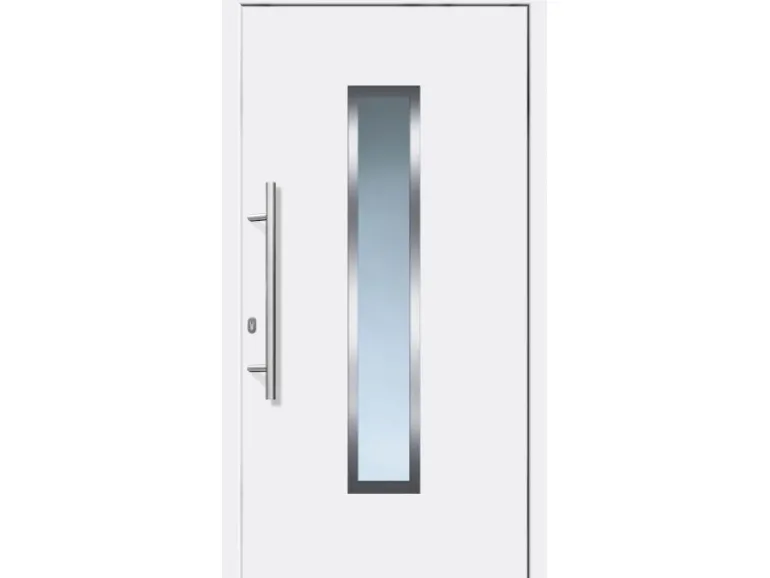 Aluminium-Haustür 110 cm x 210 cm A016 Weiß Anschlag Links