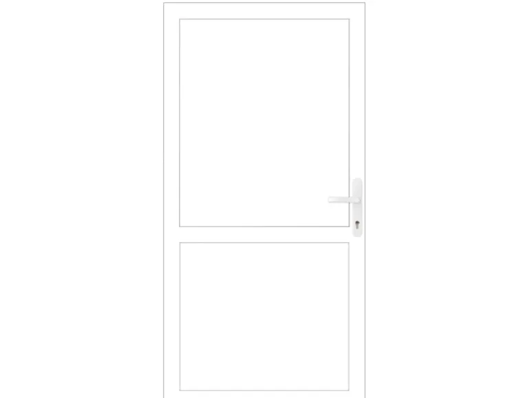 Aluminium-Nebeneingangstür 98 cm x 198 cm A503 Weiß Anschlag Rechts