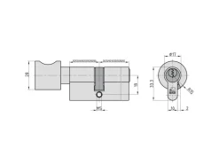 Basi - AS - Profil-Knaufzylinder - K60/45 mm - Verschiedenschließend
