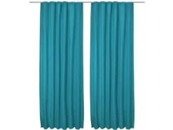 Beautissu Amelie TK Vorhang mit Kräuselband 140x245cm Türkis 2tlg