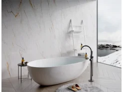 Decoflooring SPC-Wandpaneel Marmor 260 cm x 90 cm Weiß-Gold