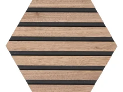 Denpanels Akustikpaneel Hexagon 26,5 cm x 26,5 cm x 1 cm Walnuss 3 Stück FSC®