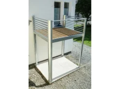 Designbalkon Standard 288x236x290cm BPC-Boden in Anthrazit mit Lamellengeländer