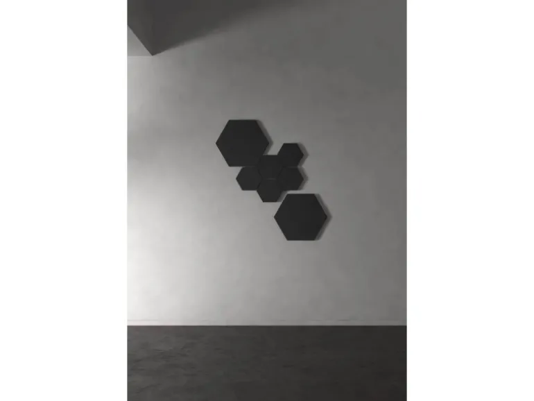 Designpaneel Hexagon Lino Nero Clear MDF Schwarz 25 cm x 25 cm 3 Stück