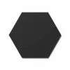 Designpaneel Hexagon Lino Nero Clear MDF Schwarz 50 cm x 50 cm 3 Stück
