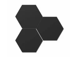 Designpaneel Hexagon Lino Nero Clear MDF Schwarz 50 cm x 50 cm 3 Stück