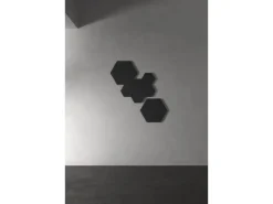 Designpaneel Hexagon Lino Nero Clear MDF Schwarz 50 cm x 50 cm 3 Stück