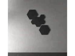 Designpaneel Hexagon Lino Nero Clear MDF Schwarz 50 cm x 50 cm 3 Stück
