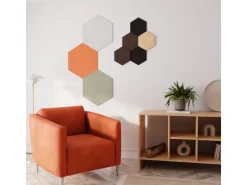 Designpaneel Hexagon Eiche Clear MDF Schwarz 25 cm x 25 cm 3 Stück