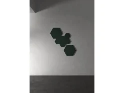Designpaneel Hexagon Lino Conifer Clear MDF Schwarz 50 cm x 50 cm 3 Stück