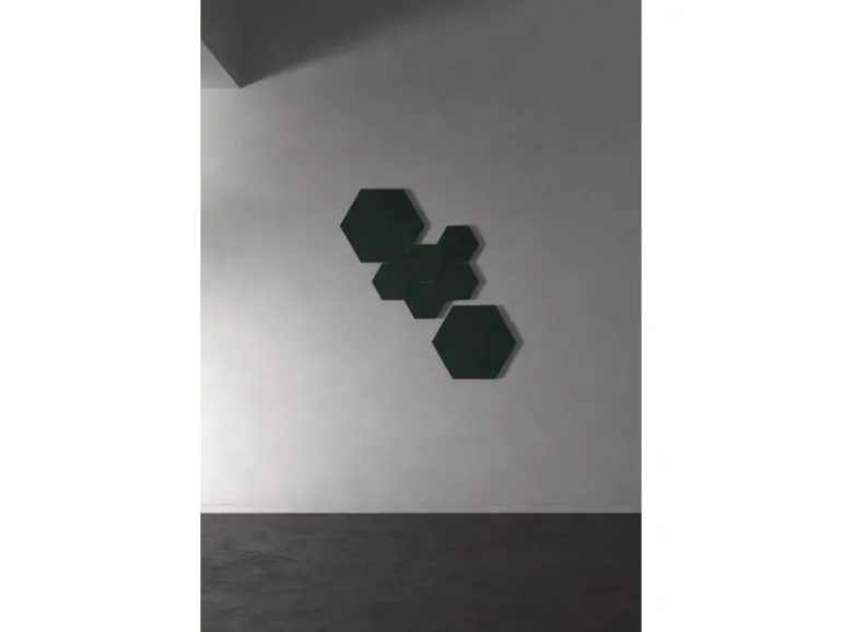 Designpaneel Hexagon Lino Conifer Clear MDF Schwarz 50 cm x 50 cm 3 Stück