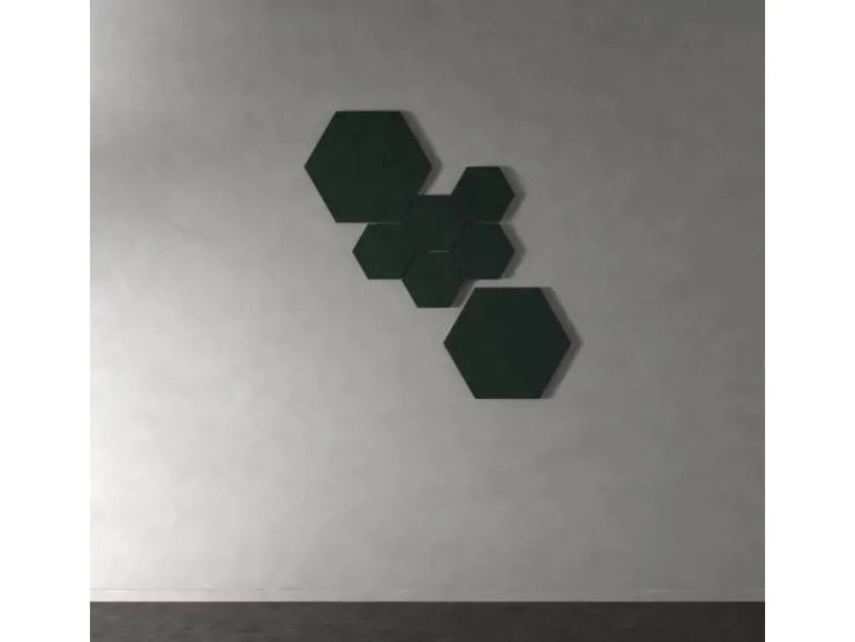 Designpaneel Hexagon Lino Conifer Clear MDF Schwarz 50 cm x 50 cm 3 Stück