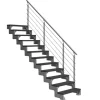 Dolle Außentreppe Gardentop 13 Trimax-Stufen 80 cm Anthrazit + Prova-Geländer
