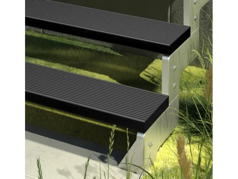 Dolle Außentreppe Gardentop 10 Trimax-Stufen 80 cm Anthrazit + Alu-Geländer