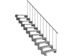 Dolle Außentreppe Gardentop 11 Gitterroststufen 100 cm + Alu-Geländer