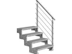 Dolle Außentreppe Gardentop 4 Gitterroststufen 80 cm inkl. Geländer