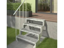 Dolle Außentreppe Gardentop 3 Gitterroststufen 100 cm inkl. Geländer