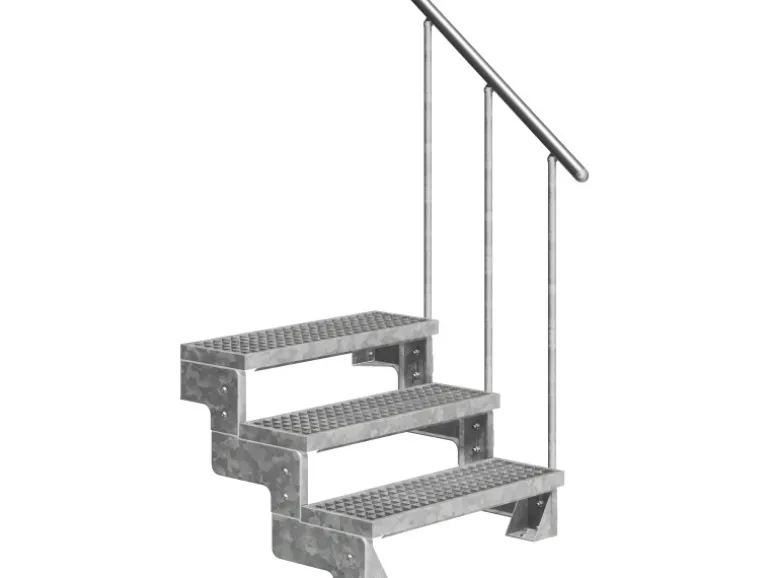 Dolle Außentreppe Gardentop 3 Gitterroststufen 80 cm inkl. Geländer