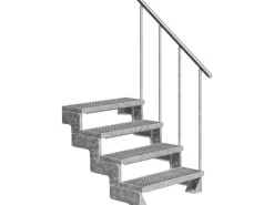 Dolle Außentreppe Gardentop 4 Gitterroststufen 100 cm inkl. Geländer