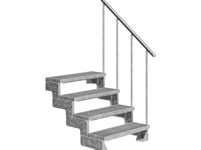 Dolle Außentreppe Gardentop 4 Gitterroststufen 100 cm inkl. Geländer