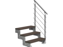 Dolle Außentreppe Gardentop 3 TRIMAX-Stufen 100 cm Dunkelbraun + Geländer