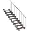 Dolle Außentreppe Gardentop 10 Trimax-Stufen 100 cm Dunkelbraun + Alu-Geländer
