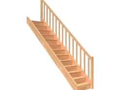 Dolle Raumspartreppe Paris Gerade Setzstufe Buche lack Rechteckstabgeländer FSC®